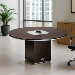 Round Table for Meetings Model AT by HERPESA, with cable glands or electrification.