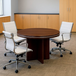 Compare COLINA round meeting table with EUROMOF blade base