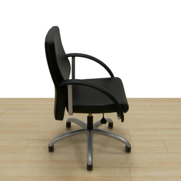 LA OLIVA Operative Chair. BLACK imitation leather - view 3