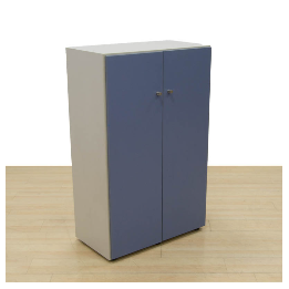 Armario medio Permasa azul y gris con puertas correderas – Factoryoficina
