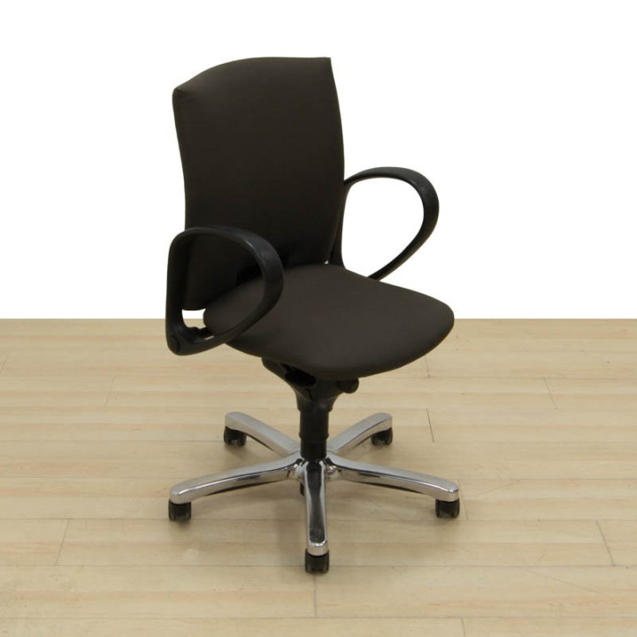 Silla operativa CONFORTO HAWORTH tapizada en tela gris con brazos abatibles – Factoryoficina