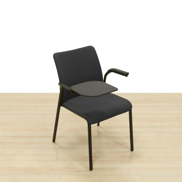 Silla EASTSIDE STEELCASE negra con pala para formación y asiento tapizado