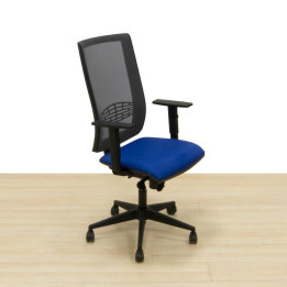 Silla operativa ergonómica KIND TOP LUYANDO azul con respaldo de malla transpirable – Factoryoficina