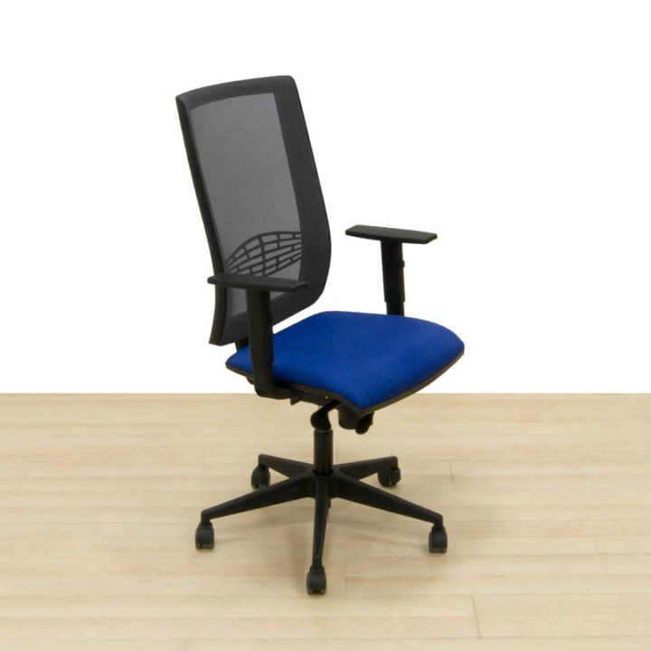 Silla operativa ergonómica KIND TOP LUYANDO azul con respaldo de malla transpirable – Factoryoficina