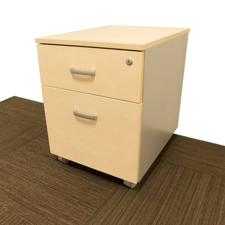 OZMO Maple Color Drawer Unit. Three drawers or Drawer and File. Mobile.