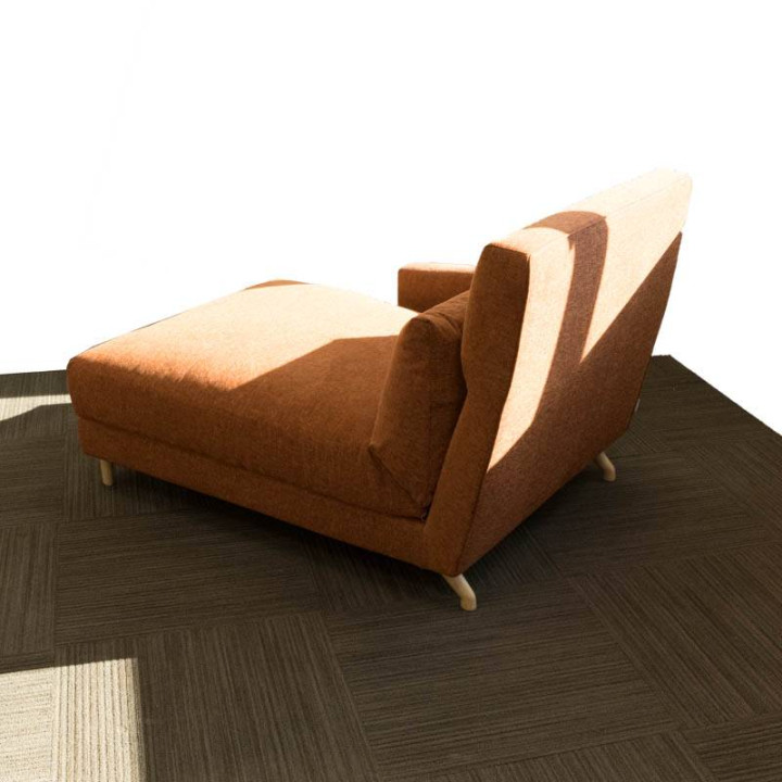 Single Lounge Sofa. Upholstered in Orange Fabric - view 3