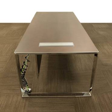 WENGE Color Executive Desk. Chrome Legs.