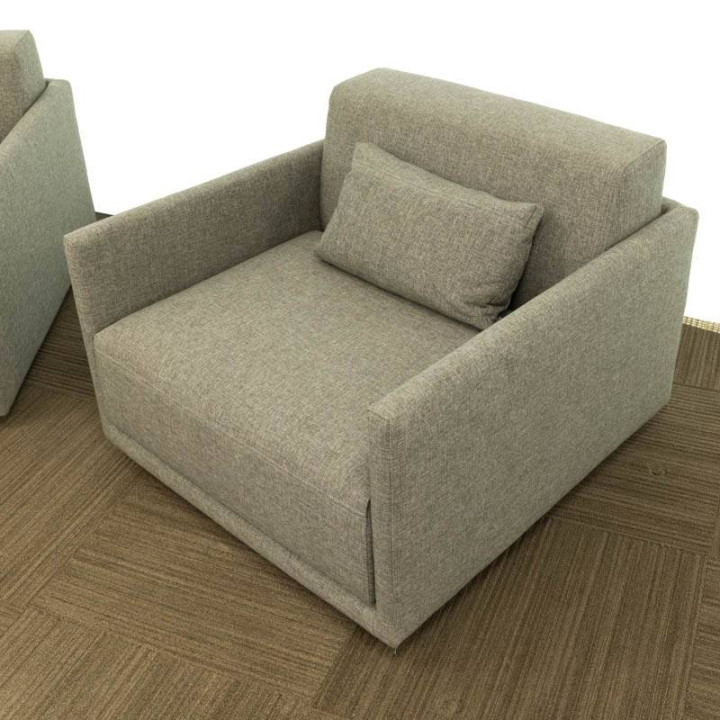 Pack de 2 poltronas individuais SOLUM estofadas em tecido cinzento. - vista 4