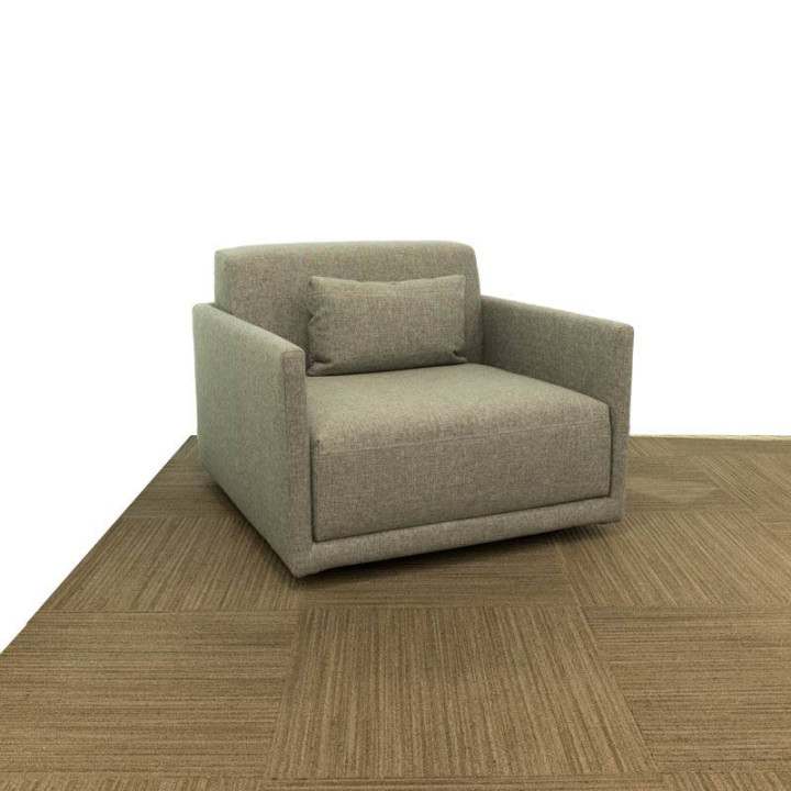 Pack de 2 poltronas individuais SOLUM estofadas em tecido cinzento. - vista 5