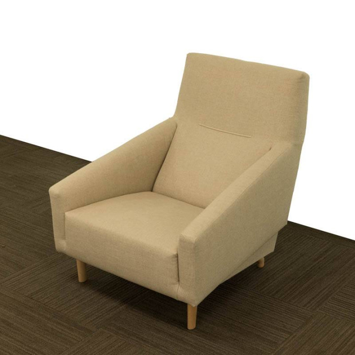 Pack 2 Poltronas Individuais DIVUM. Estofadas em Tecido BEGE - vista 2