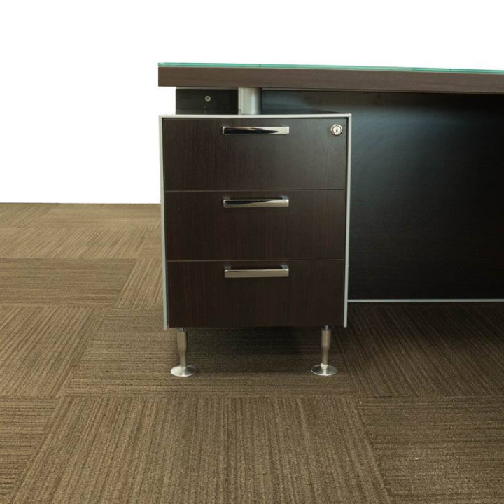 Comprar Mesa de Despacho Color WENGUÉ. Ala de CRISTAL Color BLANCO.