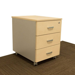 OZMO Maple Color Drawer Unit. Three drawers or Drawer and File. Mobile.