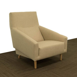 Pack 2 Poltronas Individuais DIVUM. Estofadas em Tecido BEGE