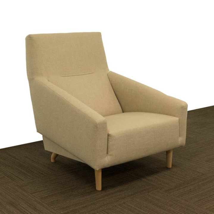 Pack 2 Poltronas Individuais DIVUM. Estofadas em Tecido BEGE