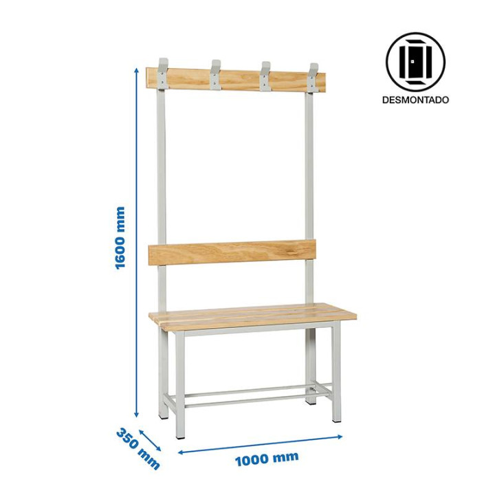 Buy SIMONBENCH Changing Room Bench With Coat Rack by SIMONRACK
