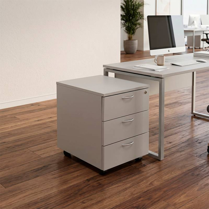 Mobile Pedestal GREY. Three Drawers. - view 2