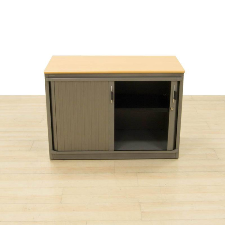 cabinet LOW Metal Cabinet by STEELCASE. Top in BEECH. - view 3