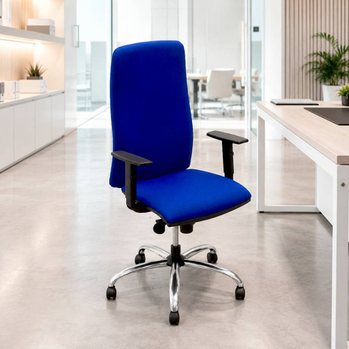 DE LA OLIVA WING Task Chair. Reupholstered in New Black Fabric. Synchro Mechanism. - view 2