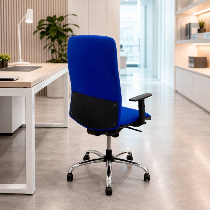 DE LA OLIVA WING Task Chair. Reupholstered in New Black Fabric. Synchro Mechanism. - view 3
