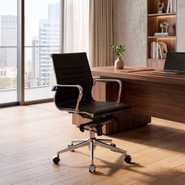Operative chair Mod. LONDON. Medium back. Upholstered in eco-leather in various colors.