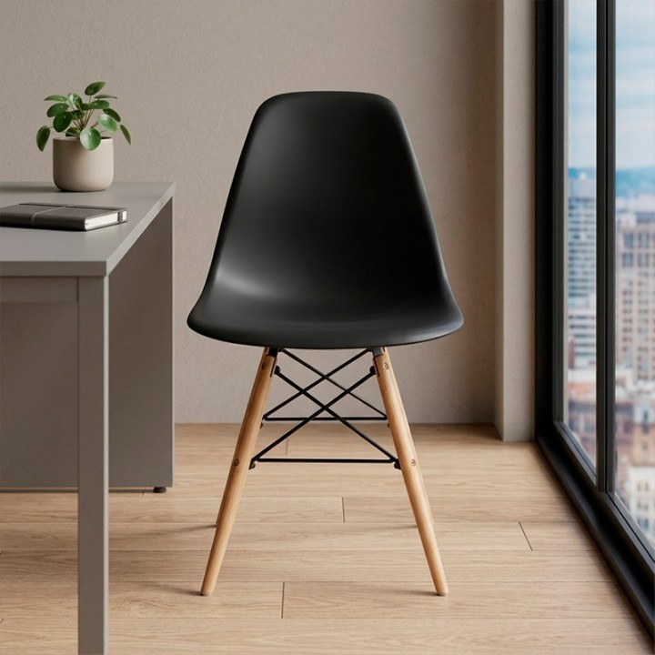 Cadeira Multiusos Mod. TORRE2, pernas de faia, cor preto ou branco.