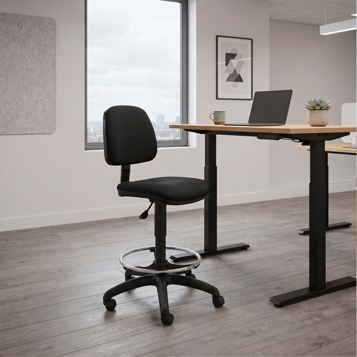 Buy UNISIT Stool Mod. EOE4 Upholstered in Black fabric.