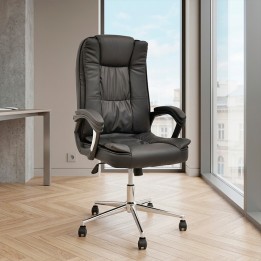 DUAS Executive Chair | White or Beige Faux Leather
