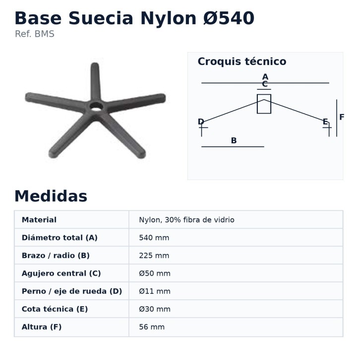 Suecia BMS Ø540 technical drawing and dimensions