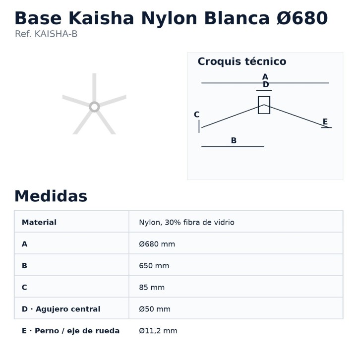 Esquema e medidas KAISHA-B