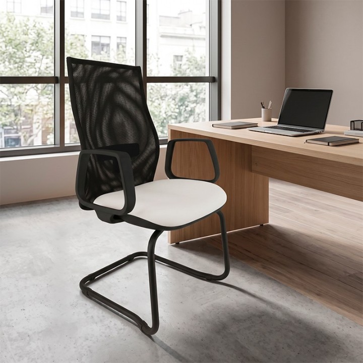 AURA MESH Sled Visitor Chair by NOMA