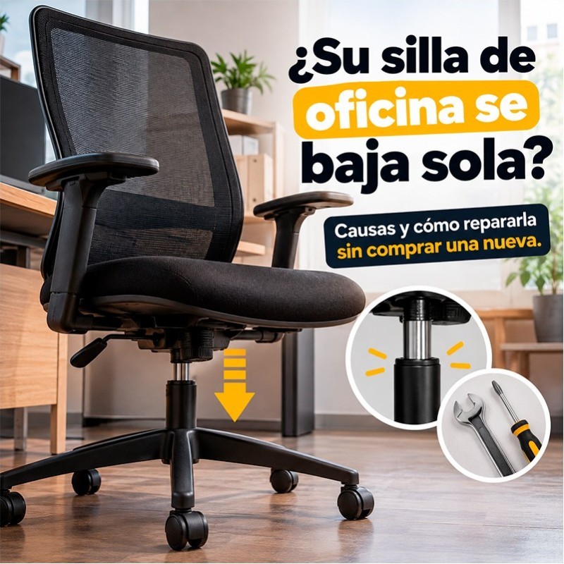 A sua cadeira de escritório desce sozinha? Causas e como resolver o problema sem comprar uma nova